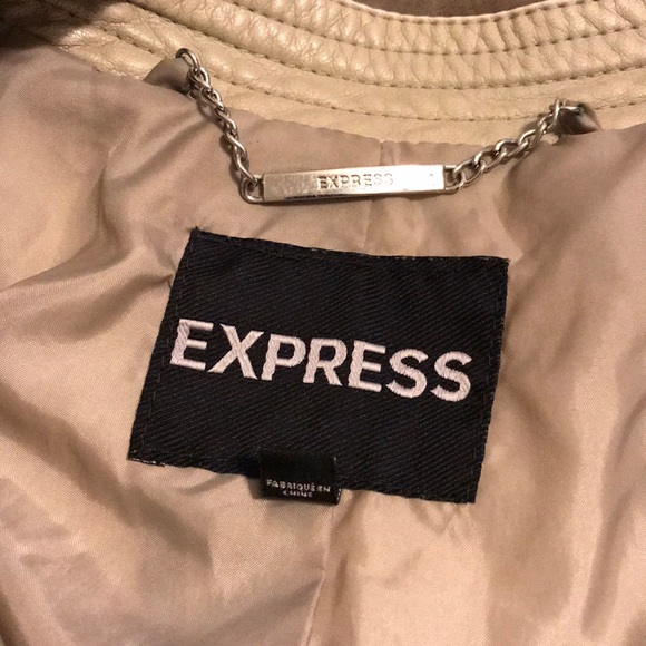 MotoStyle Tan Leather Jacket from Express ✨✨ - Picture 4 of 7